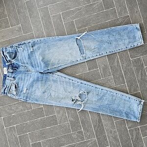 Pistola Distressed Denim Straight Leg Jeans Size 25 Waist High-Rise